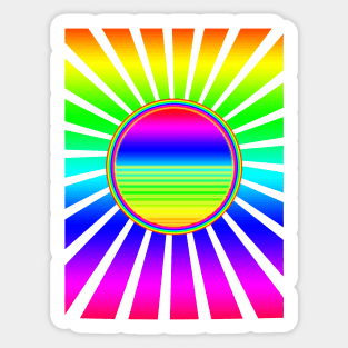 Retro Rainbow Sun Sticker